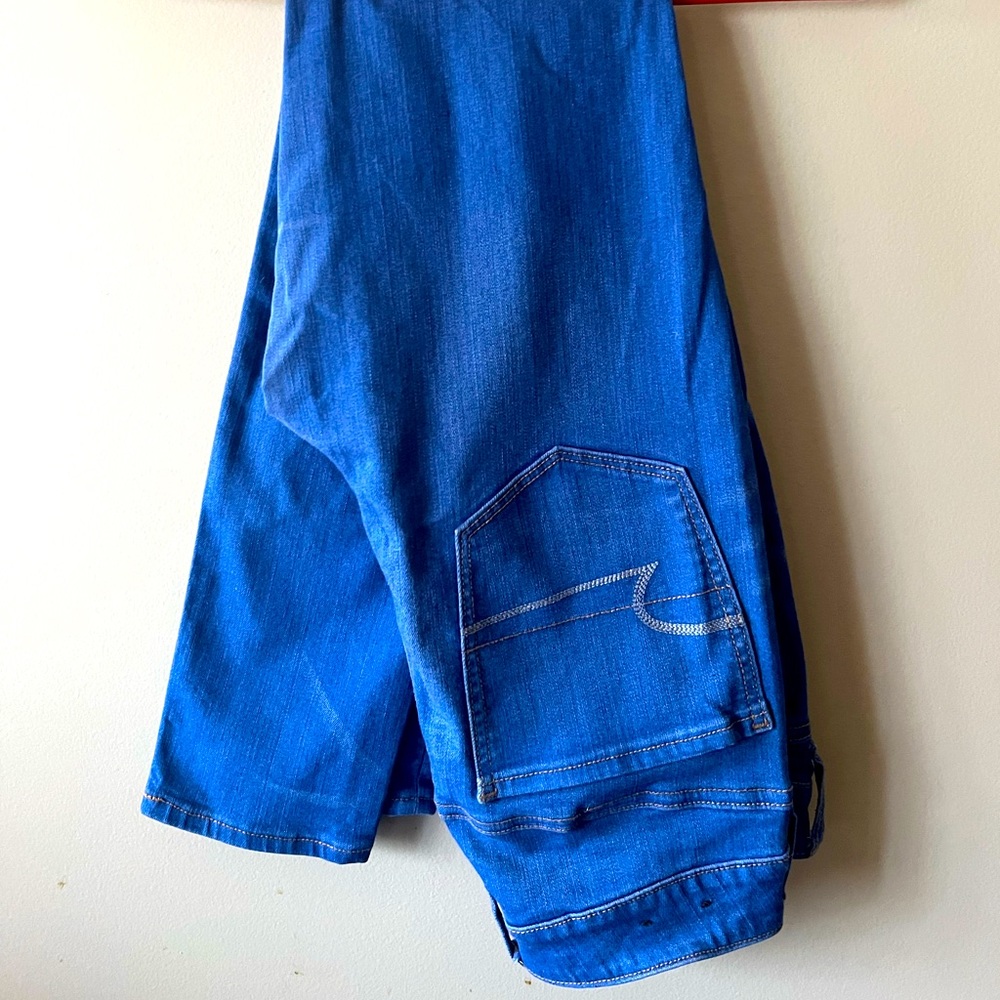 High Rise Jeggings solid blue